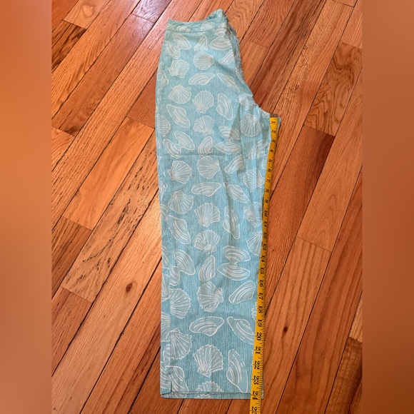VTG Lilly Pulitzer Seashell Print Pants Light Blue Womens Size 12 Ankle Straight - Picture 8 of 12
